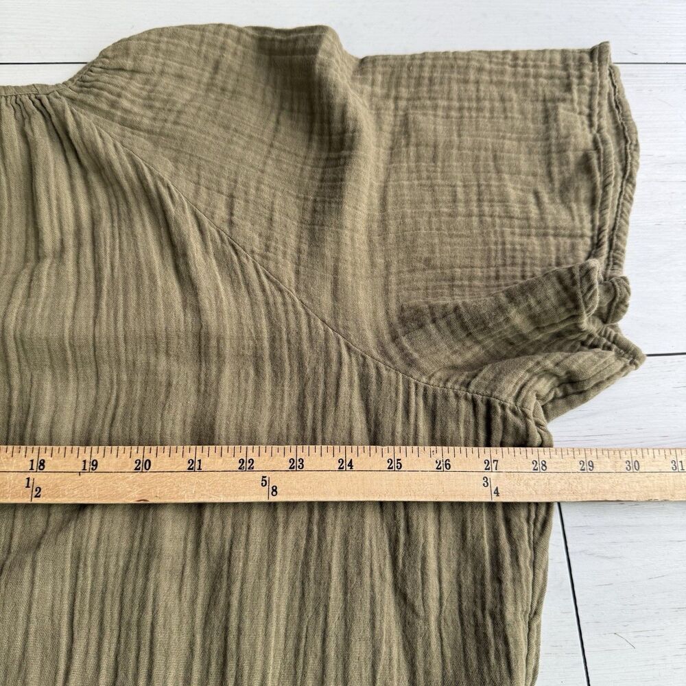 NWOTs Old Navy Crinkle Gauze Olive Green Swing Dress Women’s XXL Flutter Sleeve - Picture 12 of 13